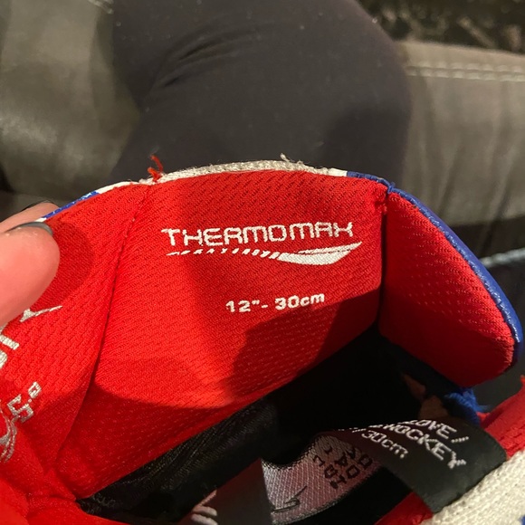 Bauer Red, Blue, and White Hockey Gloves - Picture 4 of 5